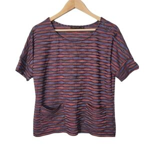 The Limited Multicolored Striped Short Sleeve Blouse